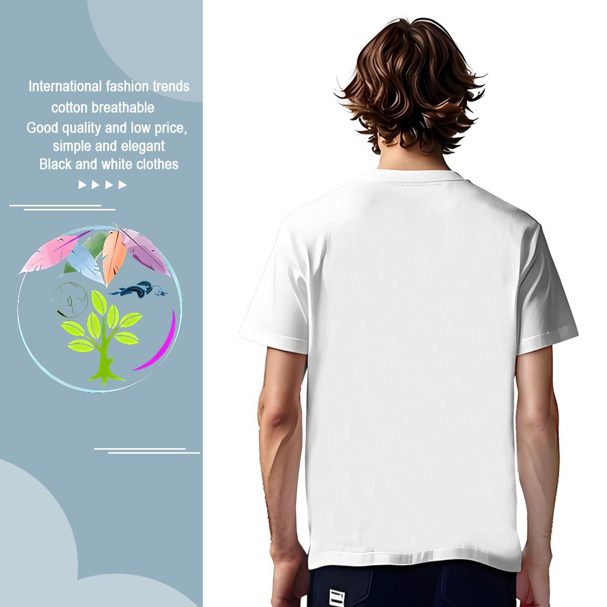 T Shirts Men 230g Pure Cotton tree Street Casual Breathable Graphic Men Tees Fashion New Free Shipping Tee Shirt