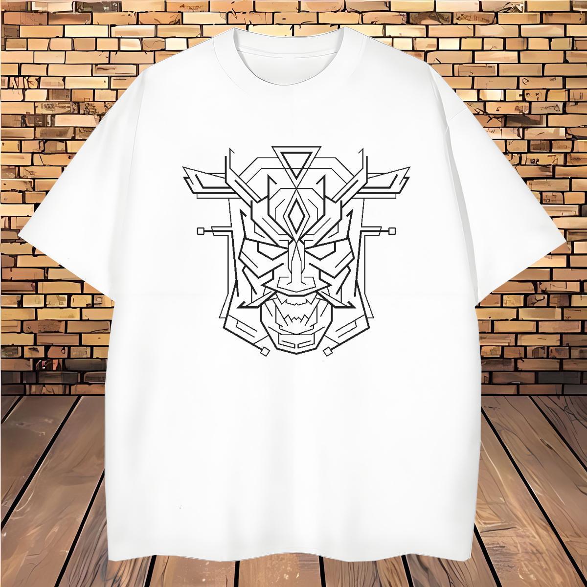 Man T Shirts 230g Cotton Lines Street wear Hip Hop Crew Neck Plus Size Cartoon Men Tees Fashion Loose Tee Shirt