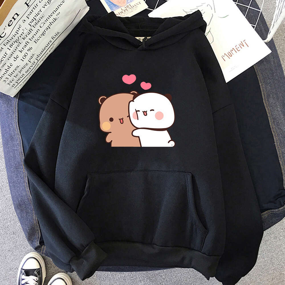 Panda Cartoon Bubu And Dudu Women Plus Size Hoodie Sweatshirt Kawaii Round Neck Haruku Unisex Printed Clothes Tops