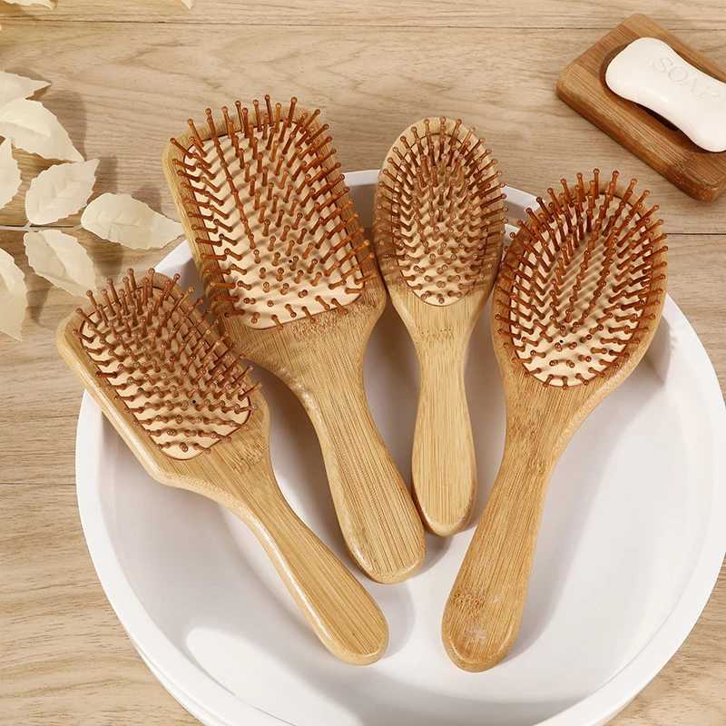 Natural bamboo hair brush comb improves hair growth air cushion comb is used for scalp massage anti-static no hair tangling comb W240813