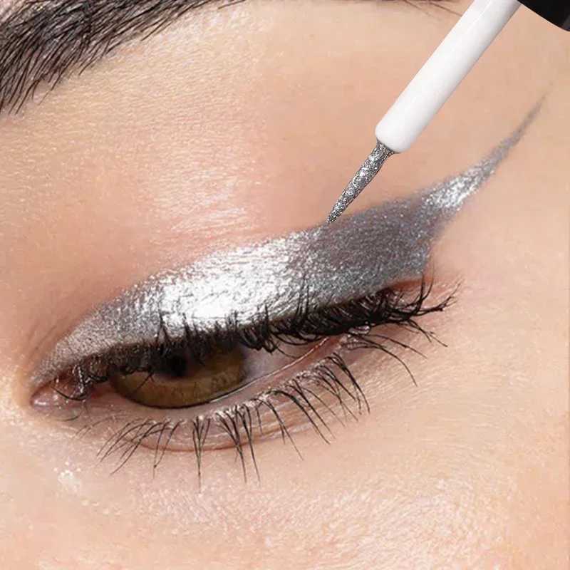 Pearlescent Diamond Gold Liquid Eyeshadow Eyeliner Stick Waterproof Glitter Sequins Rose Gold White Eyeliner Pen Korean Makeup Y240813
