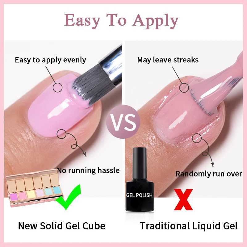 PUENTE 6 Colors Solid Gel Polish Palette Hema Free Pastel Neon Color Painting Gel Soak Off UV Nail Art Gel Varnish For ManicureM240814