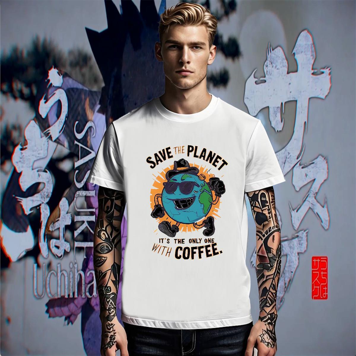 Comfortable Men Clothes T-Shirt Spring Summer 230g 100% Cotton Customized Print Short Sleeve Soft the earth T shirt Stylist Tees Shirts