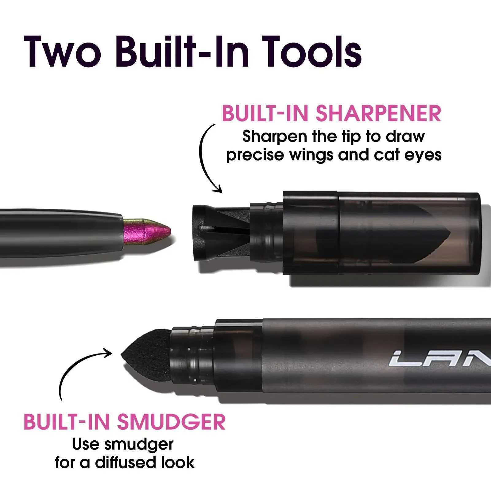 Aurora Chameleon Eyeliner Gel Pen 2In1 Lasting MultiChrome Peacock Galaxy Chrome Waterproof Highlights Eye Makeup Liner Pigments Y240813