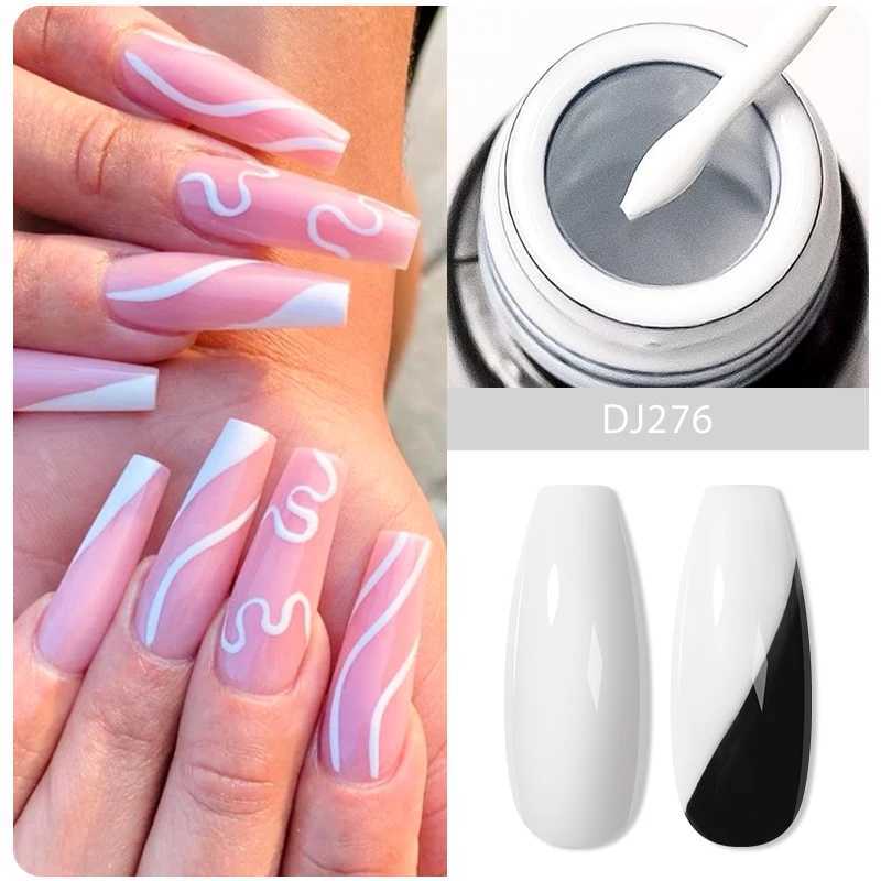 5ml Liner Gel Nail Art Polish 2in1 Ultra-fine Brush Head French Pull Line Graffiti Painting Stripe Design Line Gel Varnish DIYM240814