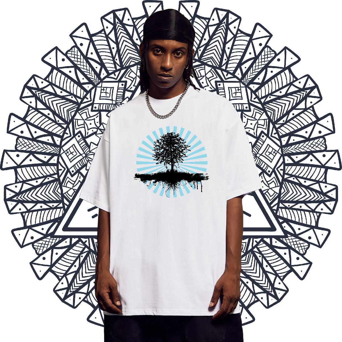 Classic Men Tshirts Hip Hop 230g Cotton Black Oversized Breathable Soft tree Mens T Shirts Fashion Tops Shirt