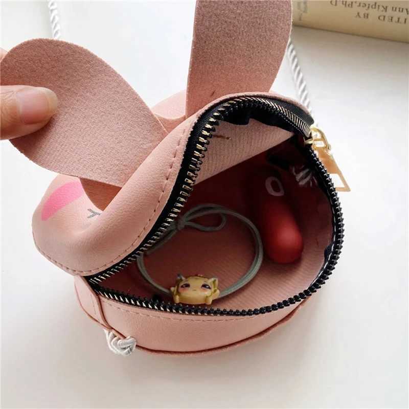 Children girls boys cartoon animal bags cross body design wallets handbags PU leather cute rabbit button shoulder bags W240813