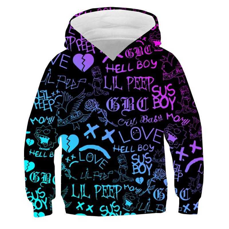 Funny 3D Lil Peep Hoodies Childrens Sweatshirt Boys Girls Streetwear Fashion Harajuku Hoodies Kids Pullover Boys Tops ClothingY240814