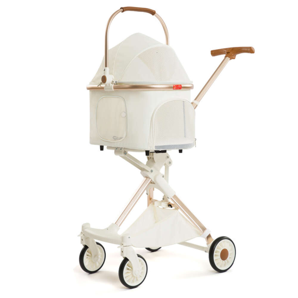 Foldable Stroller 4 Wheels Lightweight Outdoor Travel Trolley Bearing Weight 15 KG For Cats Small Dogs Pet Supplies