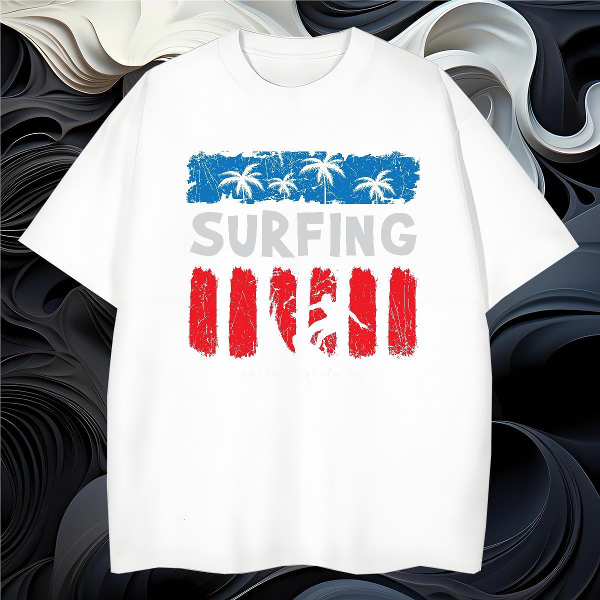 Men T Shirts 230g Cotton tree Daily Wear Round Neck Short Sleeve Custom Printed Men Tops Tees 2024 Popular Clothes