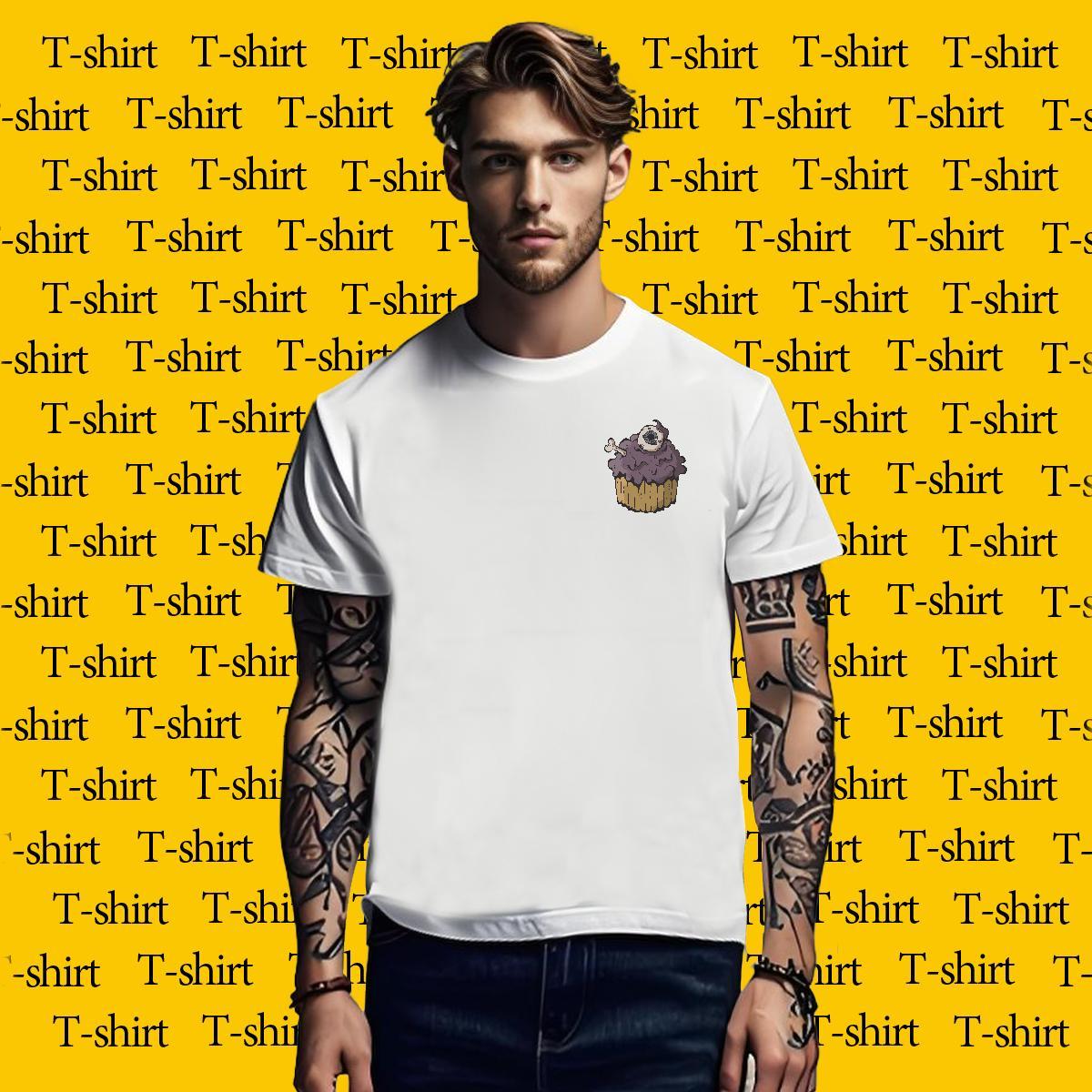 Popular Men T Shirts cake Breathable Soft Beach DIY Printed 230g Pure Cotton Men Tees Fashion Top Tees