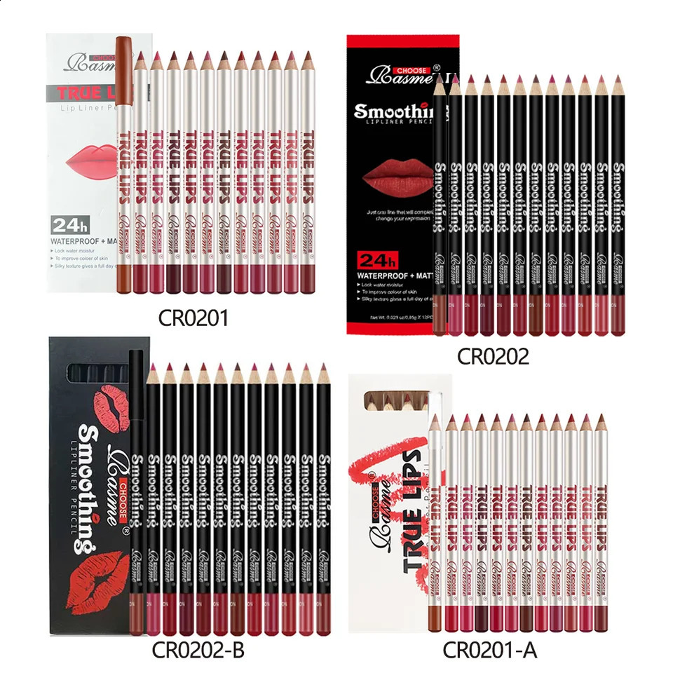 12 pcs Long-Lasting Lipstick Set with Professional Lip Liner Pencil and Matte Lip Gloss for Women Valentines Day Gifts 240814