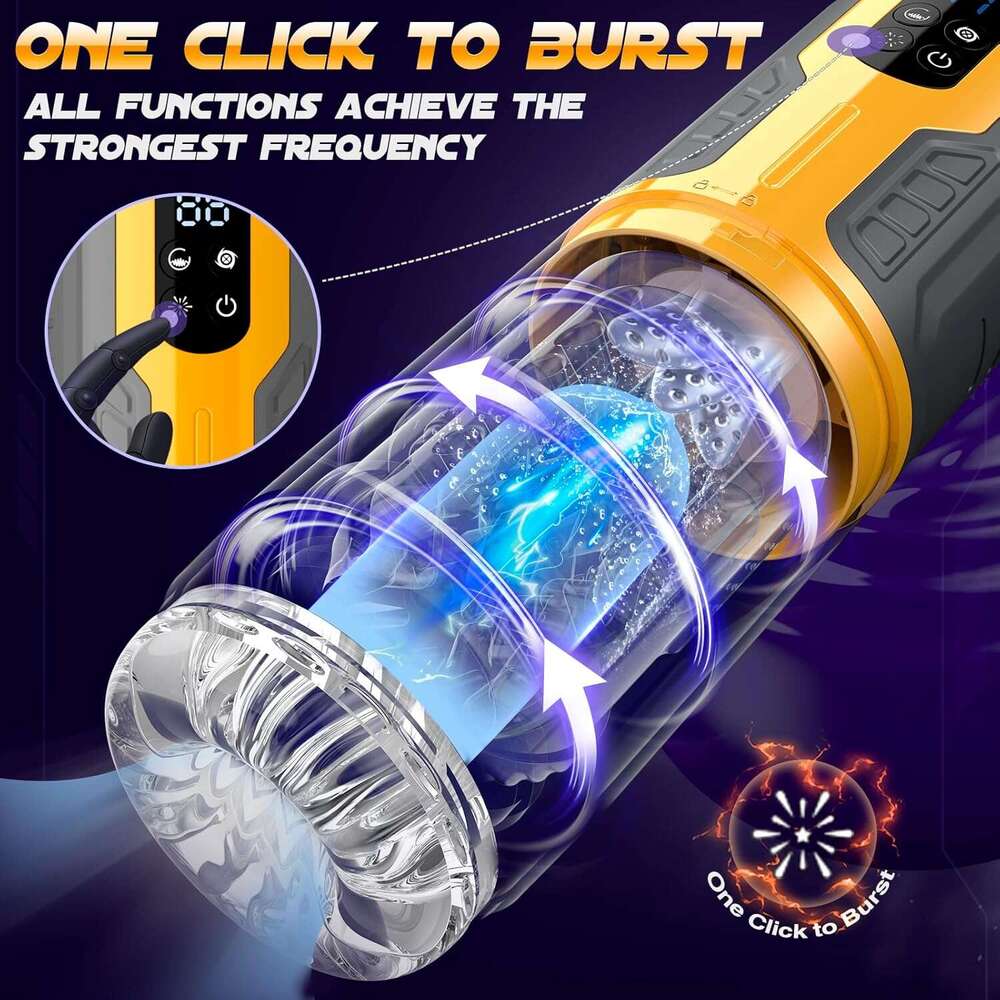 Male sex to - Sobtik upgraded male massager with 7 rotations, thrusts, vibrations, and licks, anti slip adult to with LCD displa, one click burst pump