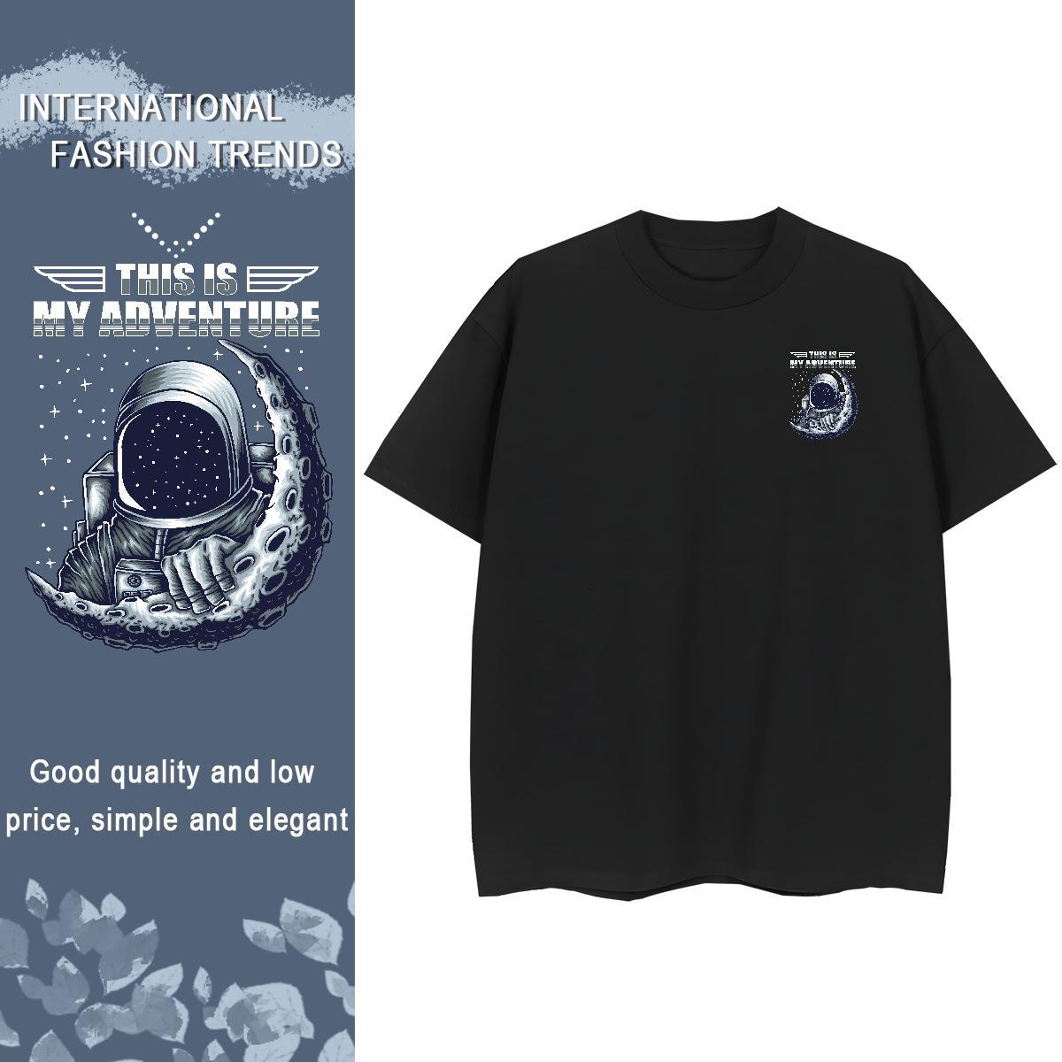 T-Shirts 100% Cotton 230g outer space Beach Breathable Short Sleeve Custom Printed Men Clothes T-Shirt 2024 Designer Unisex Tops Tees