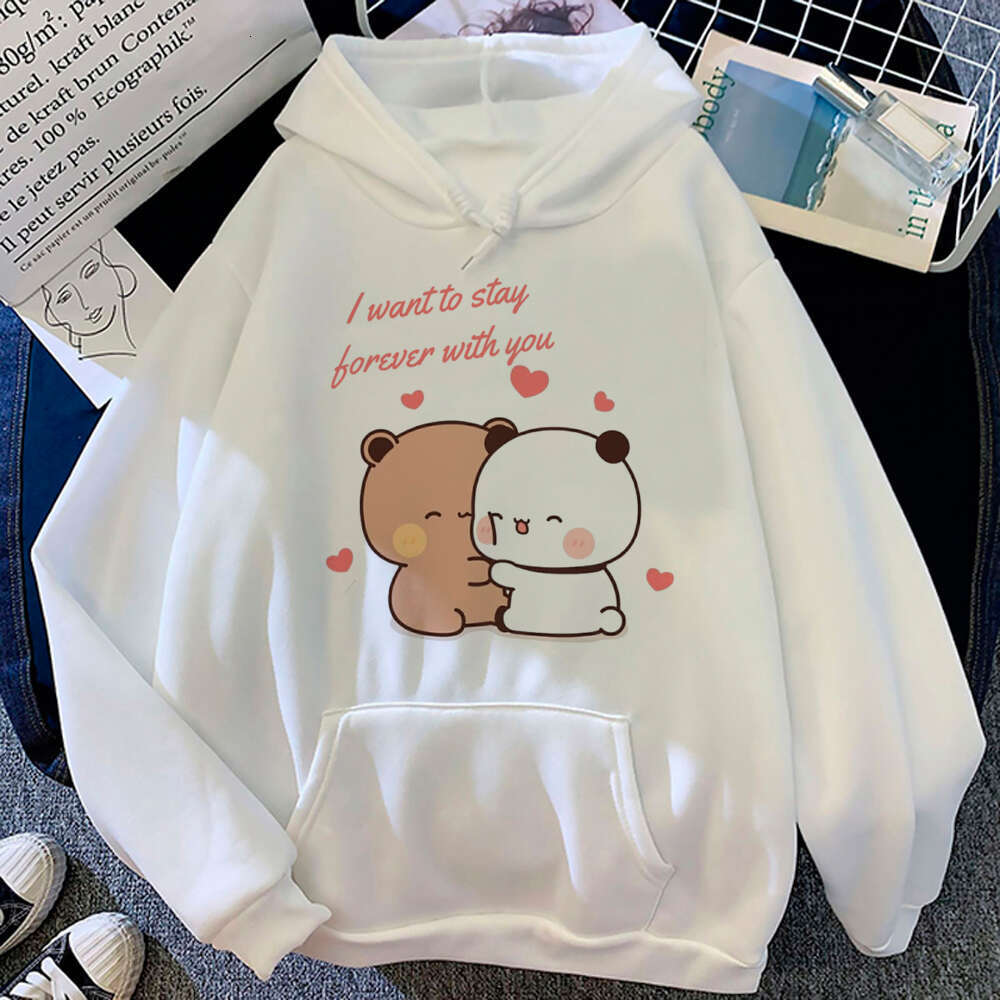 Women Men Aesthetic Trendy Hoodies Bubu Dudu Bear Graphic Printed Hooded Plus Size Pullover Unisex Prevalent Fashion Sweatshirt