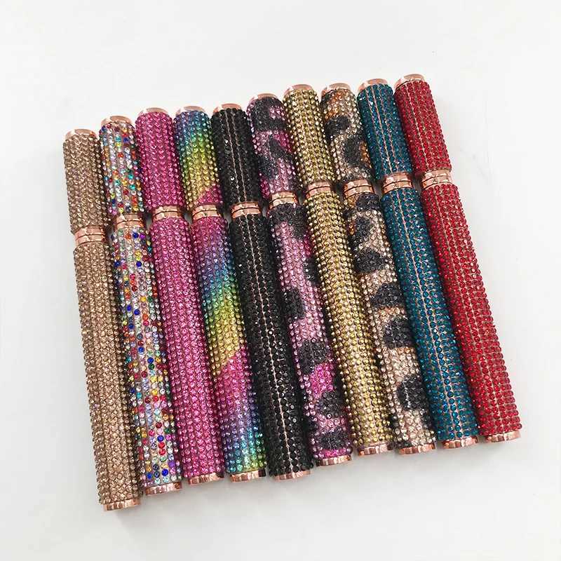 Self Adhesive Black Eyeliner Pen Rhinestone Eye Liner Glue Pen Long Lasting Glue with Flower Y240813