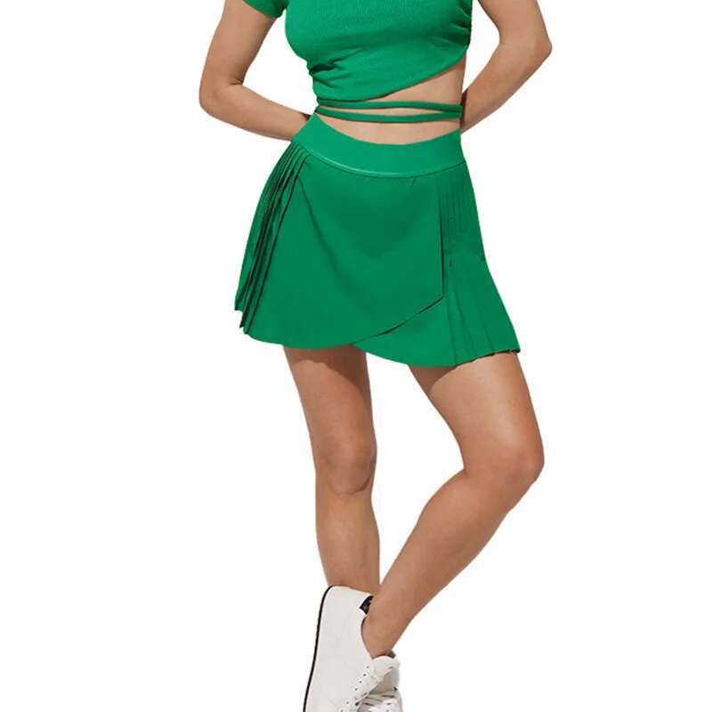 New pleated sports fake two-piece high waist fiess running badminton yoga short tenis skirt tennis