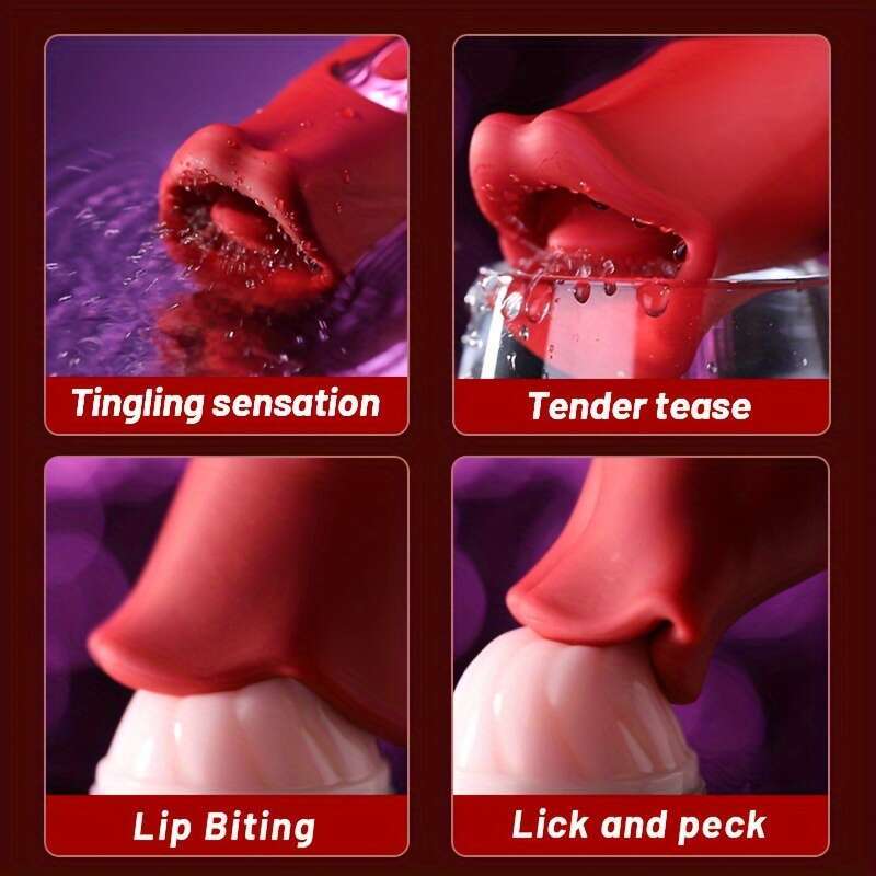Tongue Licking Vibrator Automatic Rose Sex Stimulation For Women Waterproof Tongue Nipple Clitoral Sucke Adult Sex Toy Vibrator