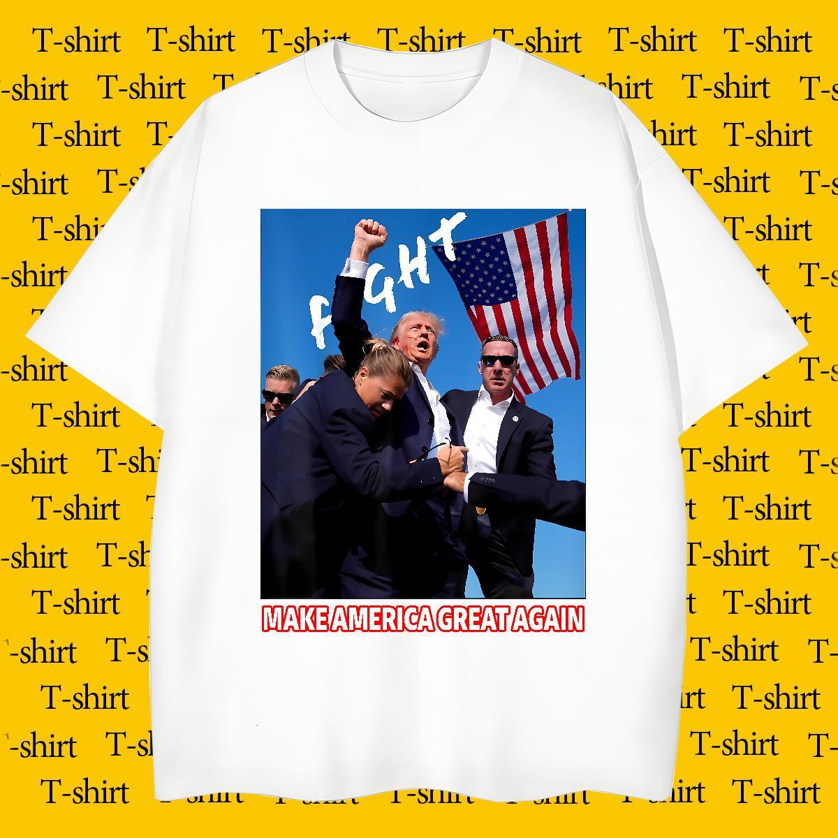 Cool Design T shirt Trump Short Sleeve Soft Casual Daily Wear Plus Size Cartoon 100% Cotton 230g Tshirt for Man Woman Casual New Clothings