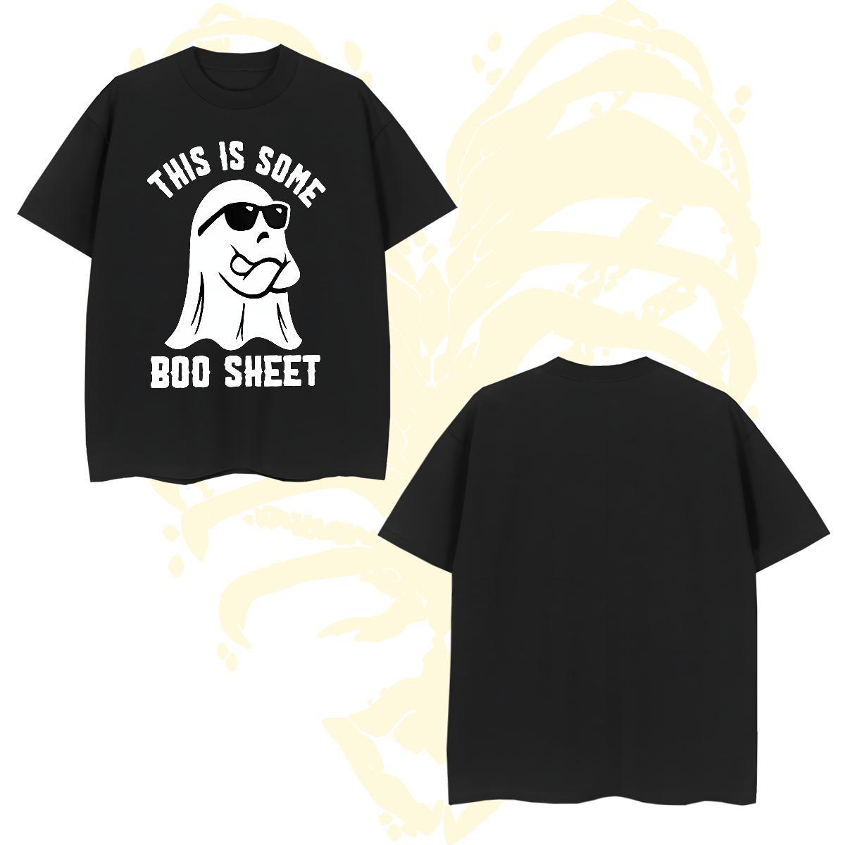 Loose Fit T-Shirts halloween Pure Cotton Anime Printing Street Black White 230g Cotton Men Clothes T-Shirt Fashion Casual Top Tees