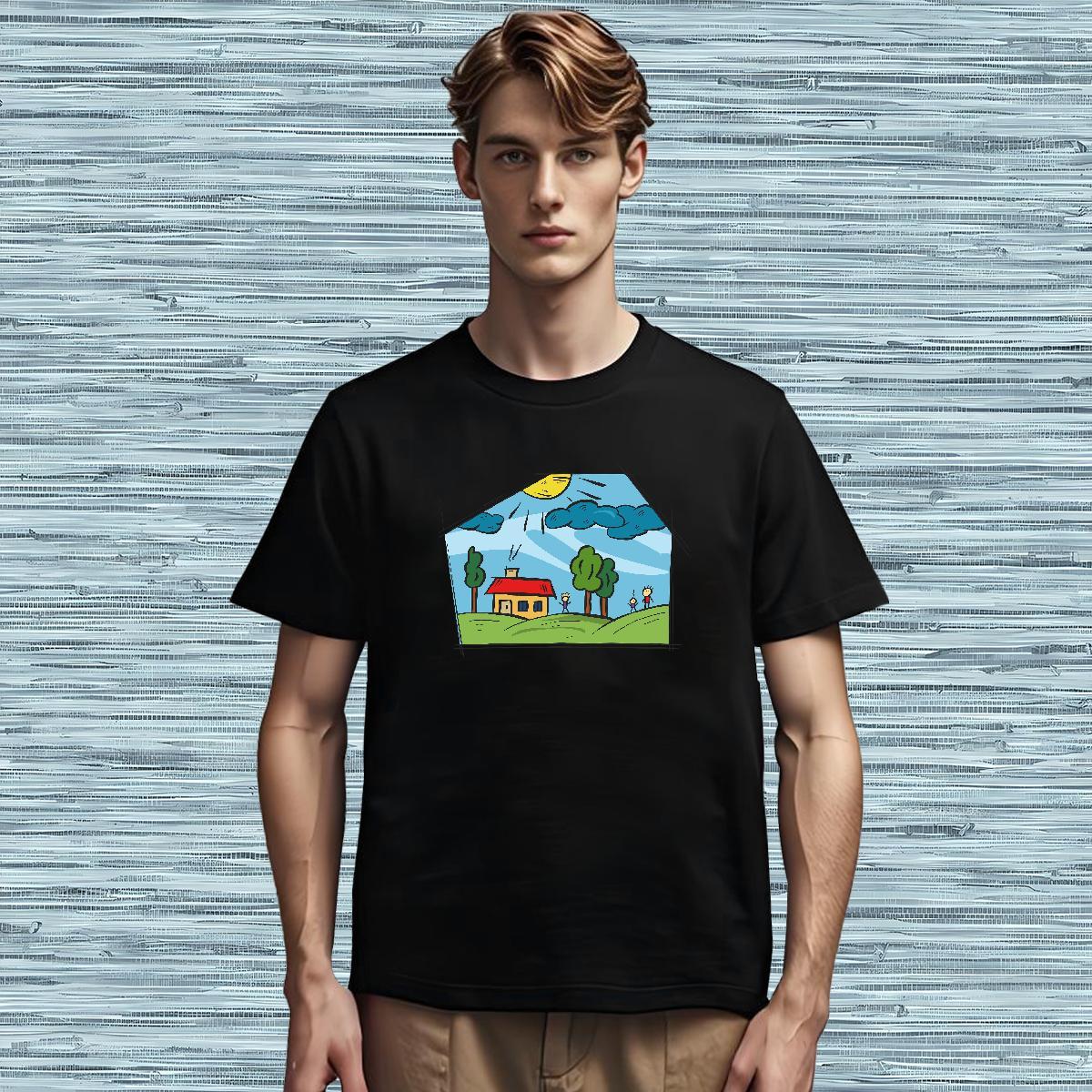 Mens T Shirts 100% Cotton 230g painting Sport Pure Cotton White Plus Size Men Tshirts Fashion Designer Soft Tee Shirt