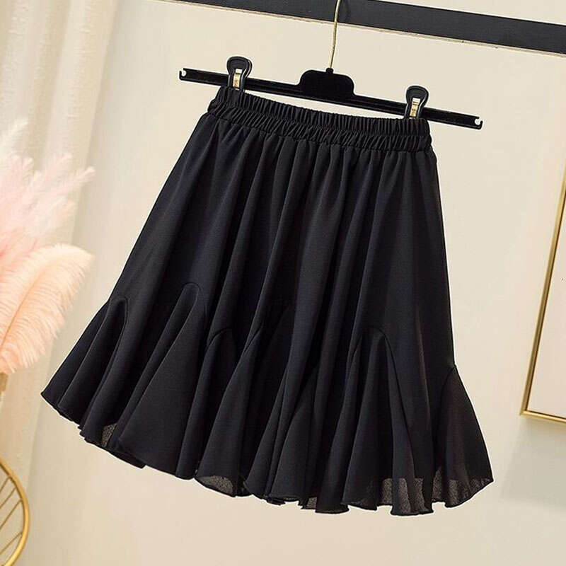 Fashion Mini A Line High Sexy Cute Ruffle Vintage Tennis Skirt Black Elastic Waist Solid Women Short Skirts For s