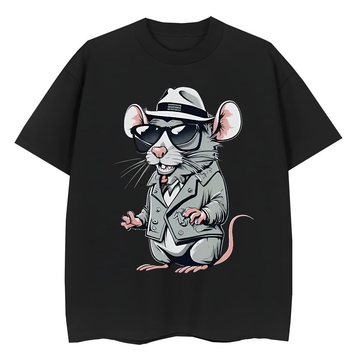 Cool T shirt mouse Round Neck Short Sleeve Sport Asian Size 100% Cotton 230g Men Tees Fashion Designer Tops Shirt