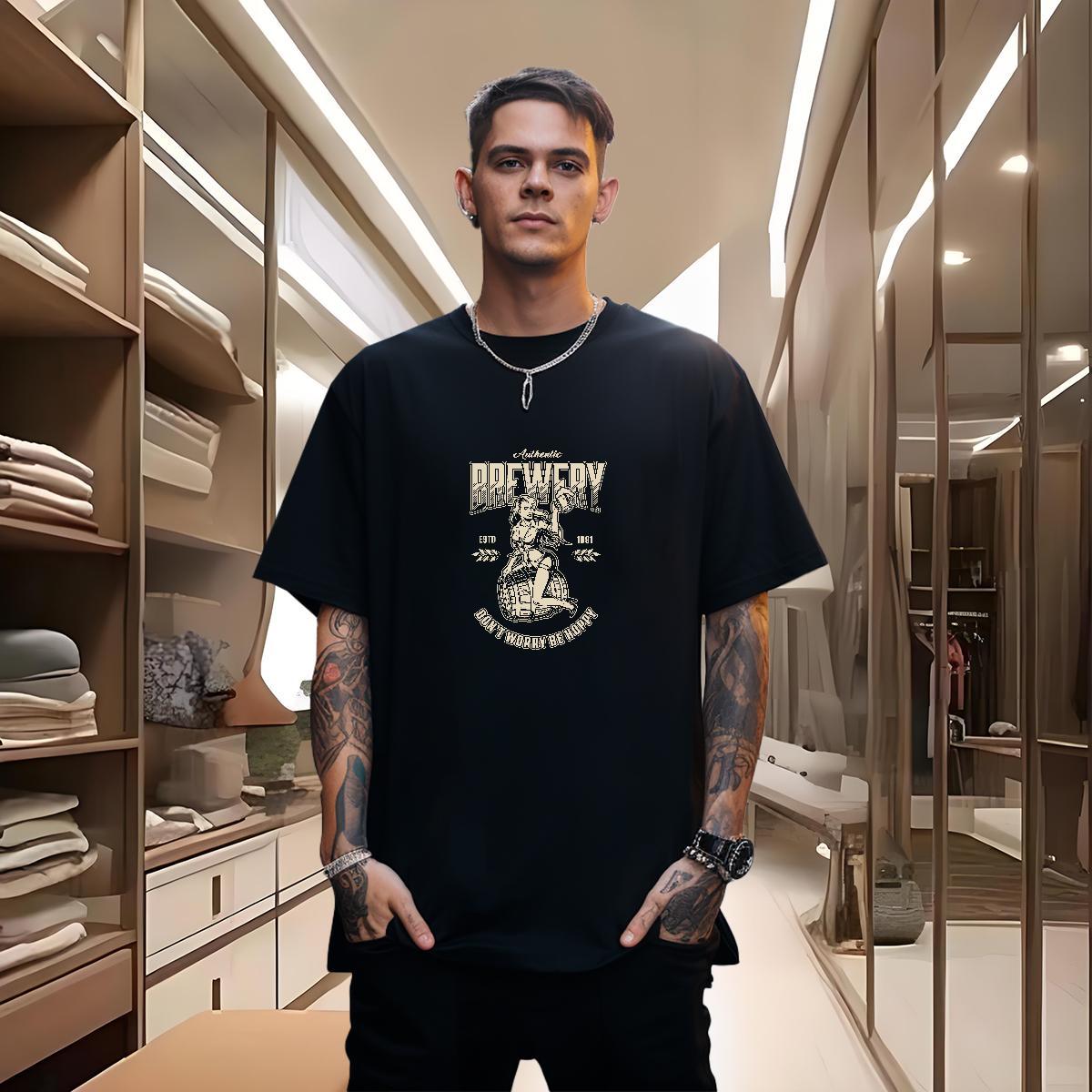 T Shirts Men 230g 100% Cotton character Casual Daily Wear Breathable Soft DIY Tshirts New Designer Comfortable Tops Shirt