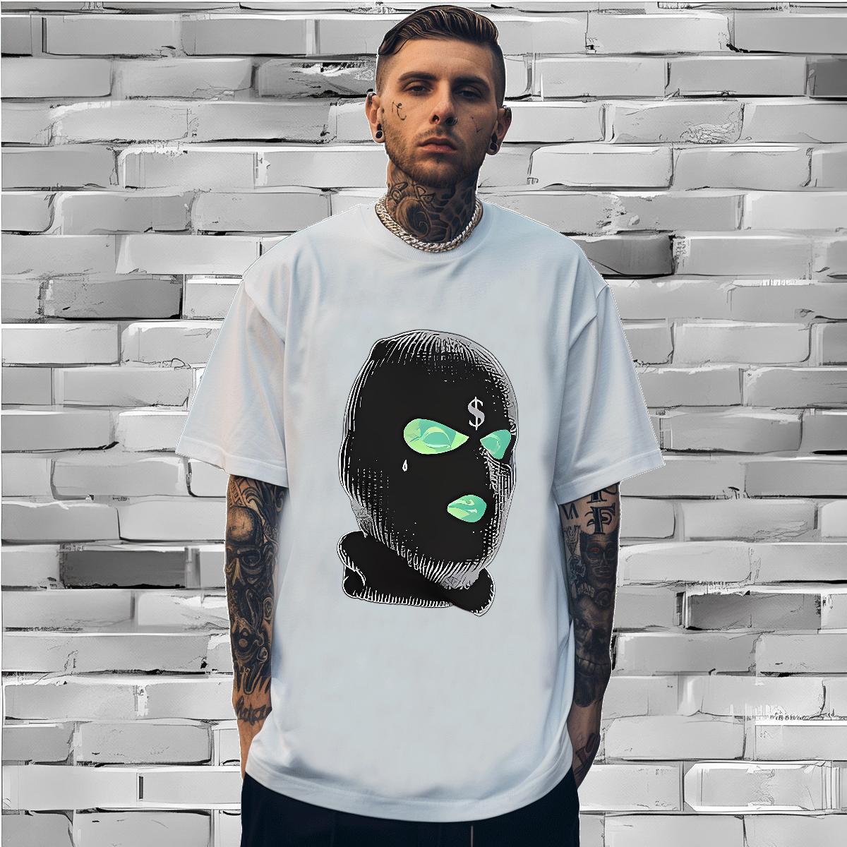 T Shirts Men 230g Cotton portrait Summer Casual Breathable Crew Neck Anime Print Mens Tshirts Free Shipping Cool Tops Shirt