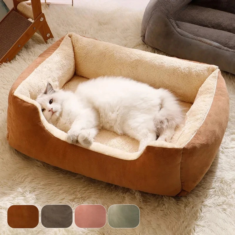 Bed For Dog Cats Puppy House Small Medium Cat Pet Sleeping Sofa Plush Sofa Mats Dog Cushion Pet Accessories Room Decoration 240812