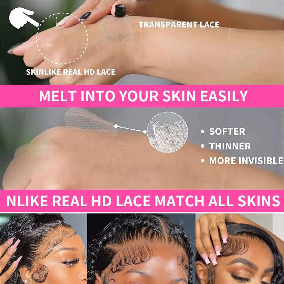 Jerry Front Deep Kinky Curly Human Hair Wigs Brazilian Bleached HD Transparent Lace Frontal Closure Wig For Women