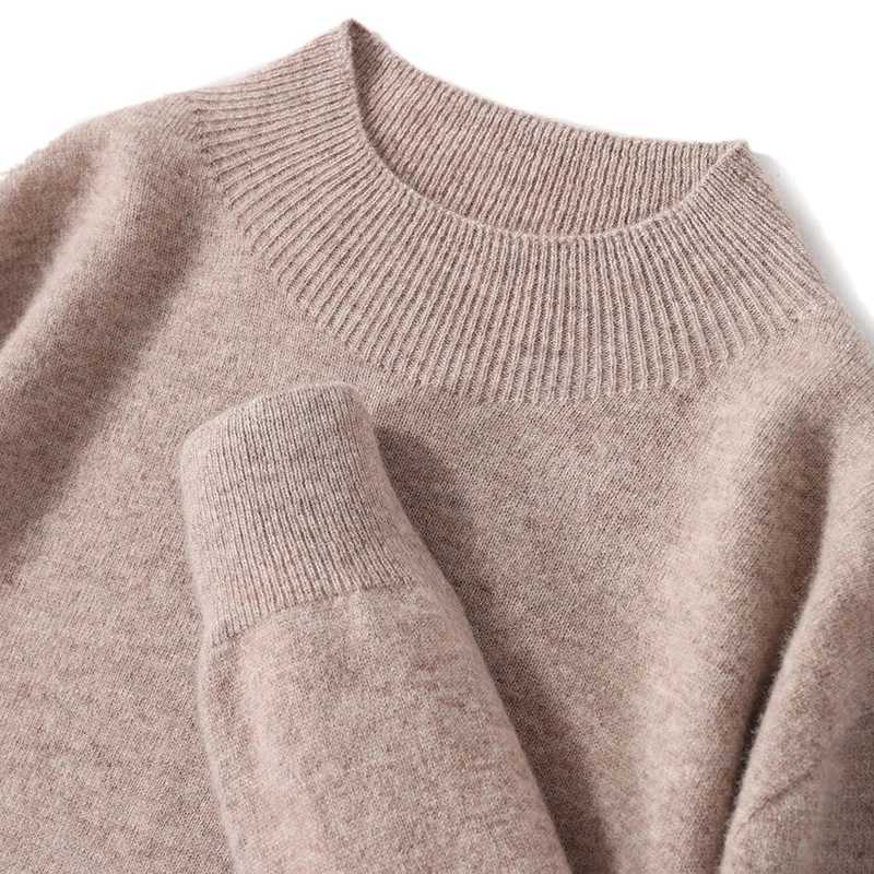 S-XXXL mens knitted semi high neck sweater casual and comfortable mens sleeping traction sweater hot selling pure woolW240729