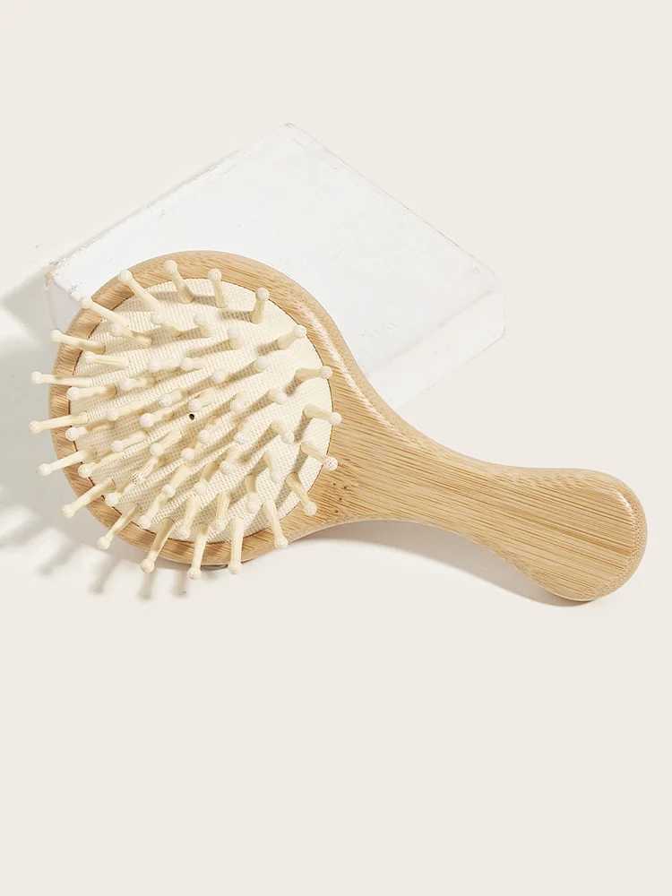 Cute cat hair brush natural wooden anti-static and chamfering brush hair scalp massage comb air cushion childrens styling tool W240813