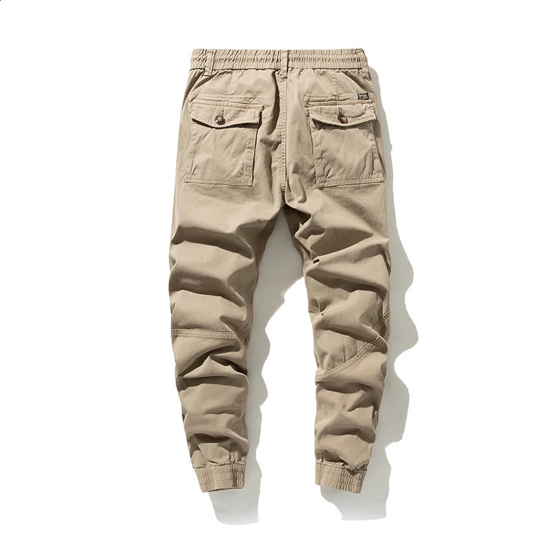 Fashion Mens Tactical Cargo Pants Men Elastic Waist Joggers Army Military Casual Cotton Pants High Quality Long Trousers 240812