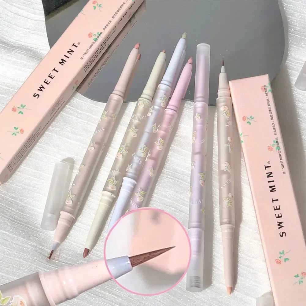 Double Tip Aegyosal Pencil Highlighter Matte Eyeliner Waterproof Lasting Arrow Liner Pen Glitter Shading Eyeshadow Korean Makeup Y240813