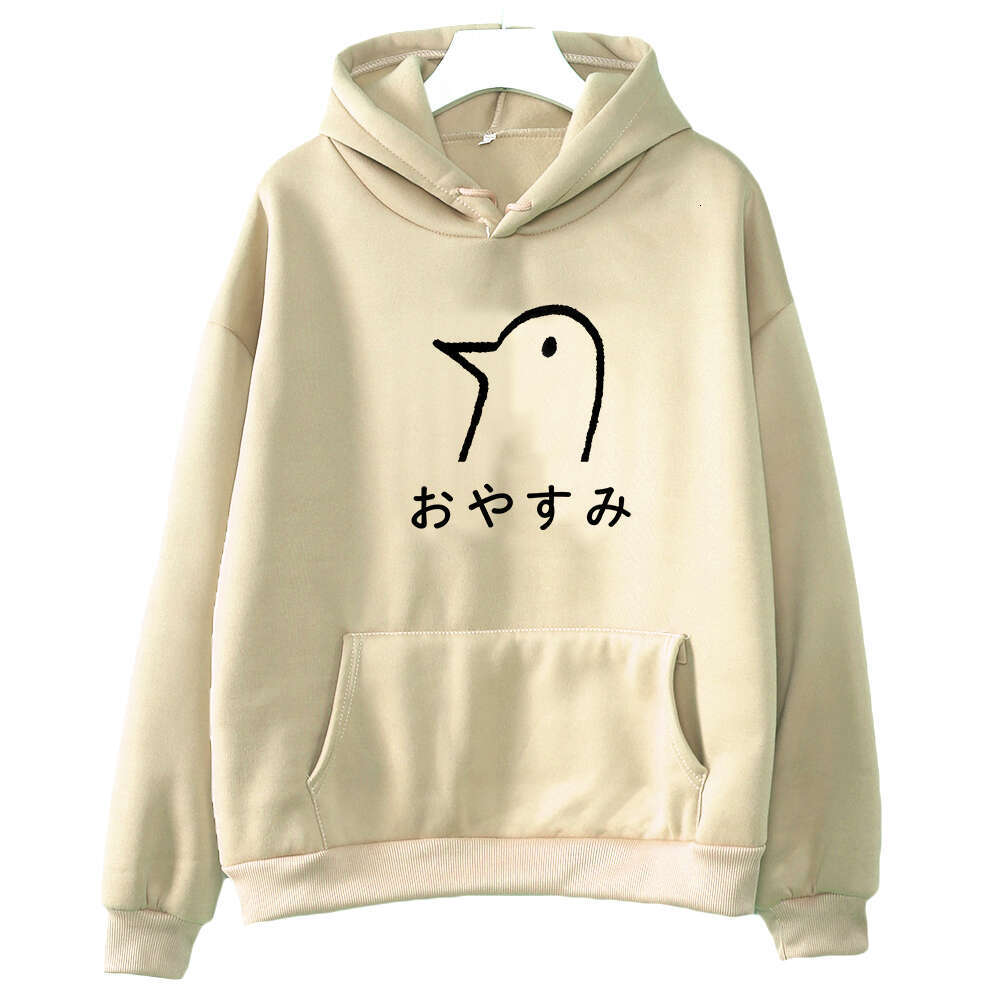 Punpun Oyasumi Duck Graphic Print Plus Size Hoodies Women Sweatshirts Haruku Autumn Winter Warm Pullover Casual Sudaderas
