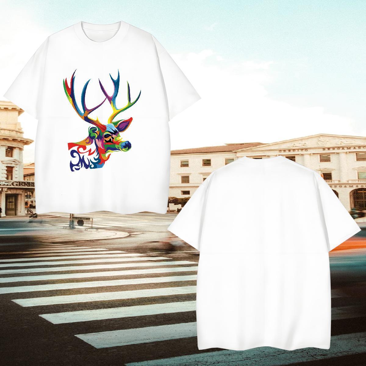 Soft Men T Shirts Christmas Pure Cotton Sports Casual Custom Printing 230g 100% Cotton Men Clothes T-Shirt Customized Top Tees
