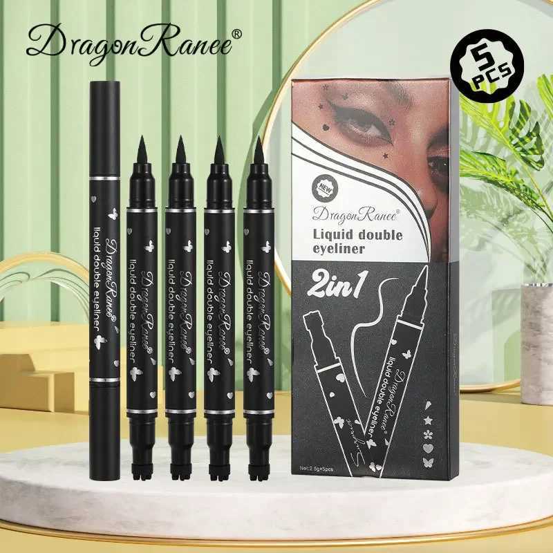 2in1 Liquid Double Head Seal Eyeliner Quick Dry Waterproof Star Butterfly Stamp Eyeliner Embellished Eye Tail Eye Liner Novice Y240813