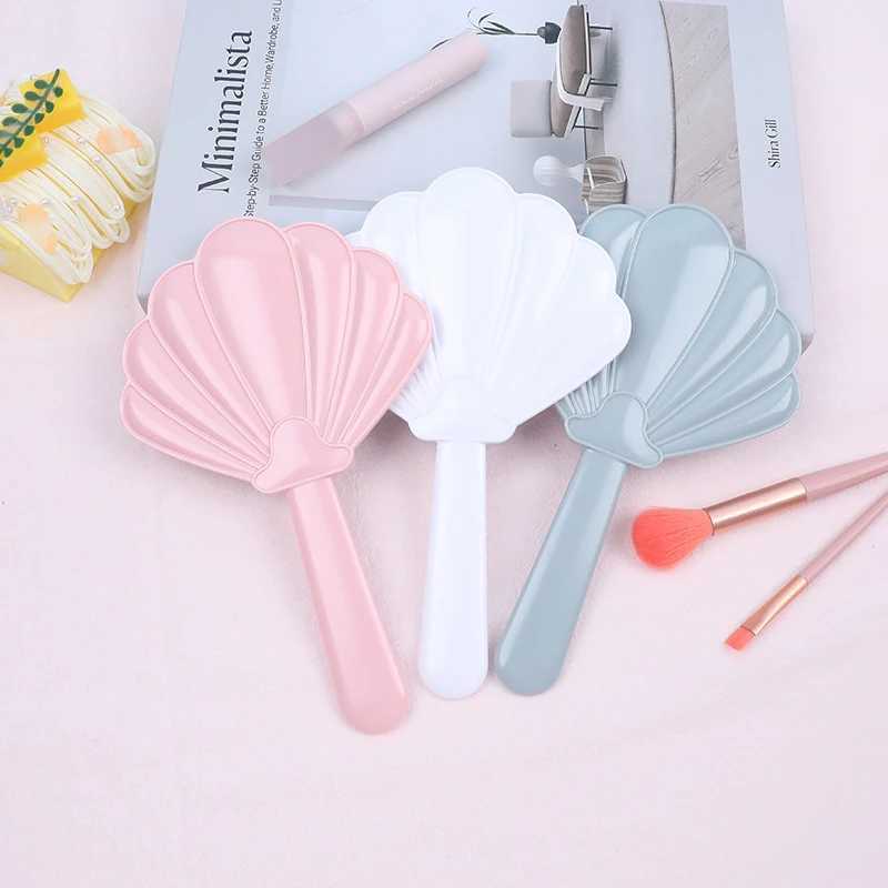 1 handheld makeup mirror shell shaped makeup mirror compact mirror with handheld SPA salon womens makeup mirror W240813