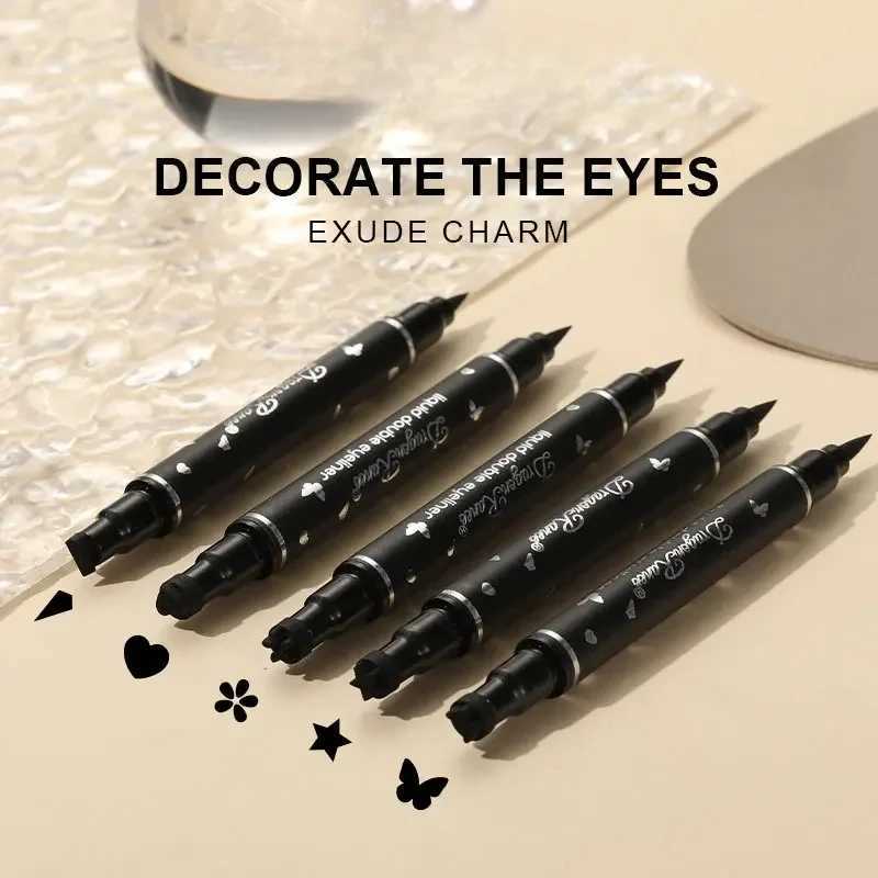 2 IN 1 Butterfly Seal Eyeliner Pen Long-Lasting Waterproof Black Liquid Eye Liner Pencil Star Moon Stamp Eyes Makeup Y240813