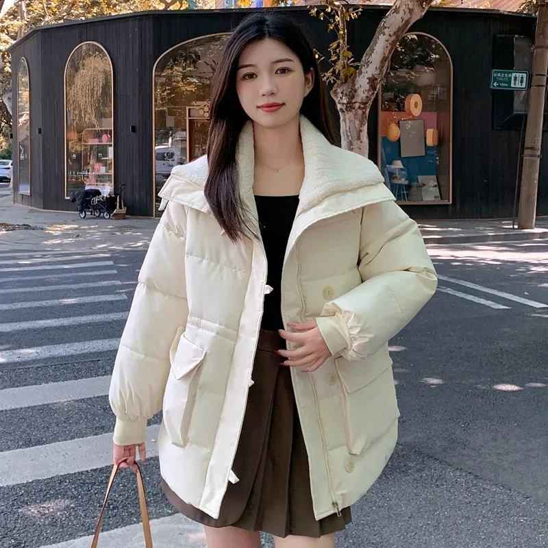 Winter Coat Women Parkas Snow Wear Coat Fashion Warm Female Cotton Padded Jackets Loose Puffer Parka Outerwear 240813