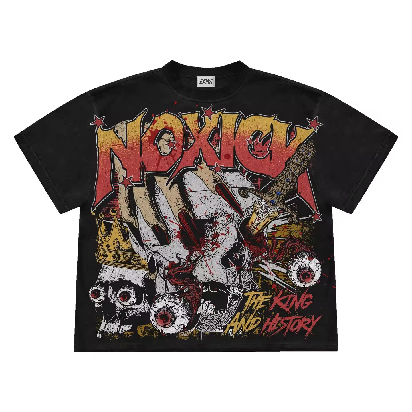 Oversized Men's Tee | Quirky Streetwear Printed Y2K Gothic Design | Relaxed Fit Round Neck Tops