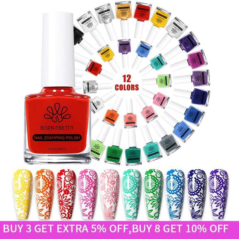 BORN PRETTY 10ml 25 Colors Nail Stamping Polish Nail Art Varnish with Peel Off Nail Latex Black White Colorful Stamp PolishM240814