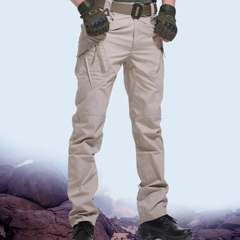 Tactical Pants Men Elastic Outdoor Military Army Trousers Men Multi-Pocket Waterproof Wear Resistant Casual Cargo Pants 240812