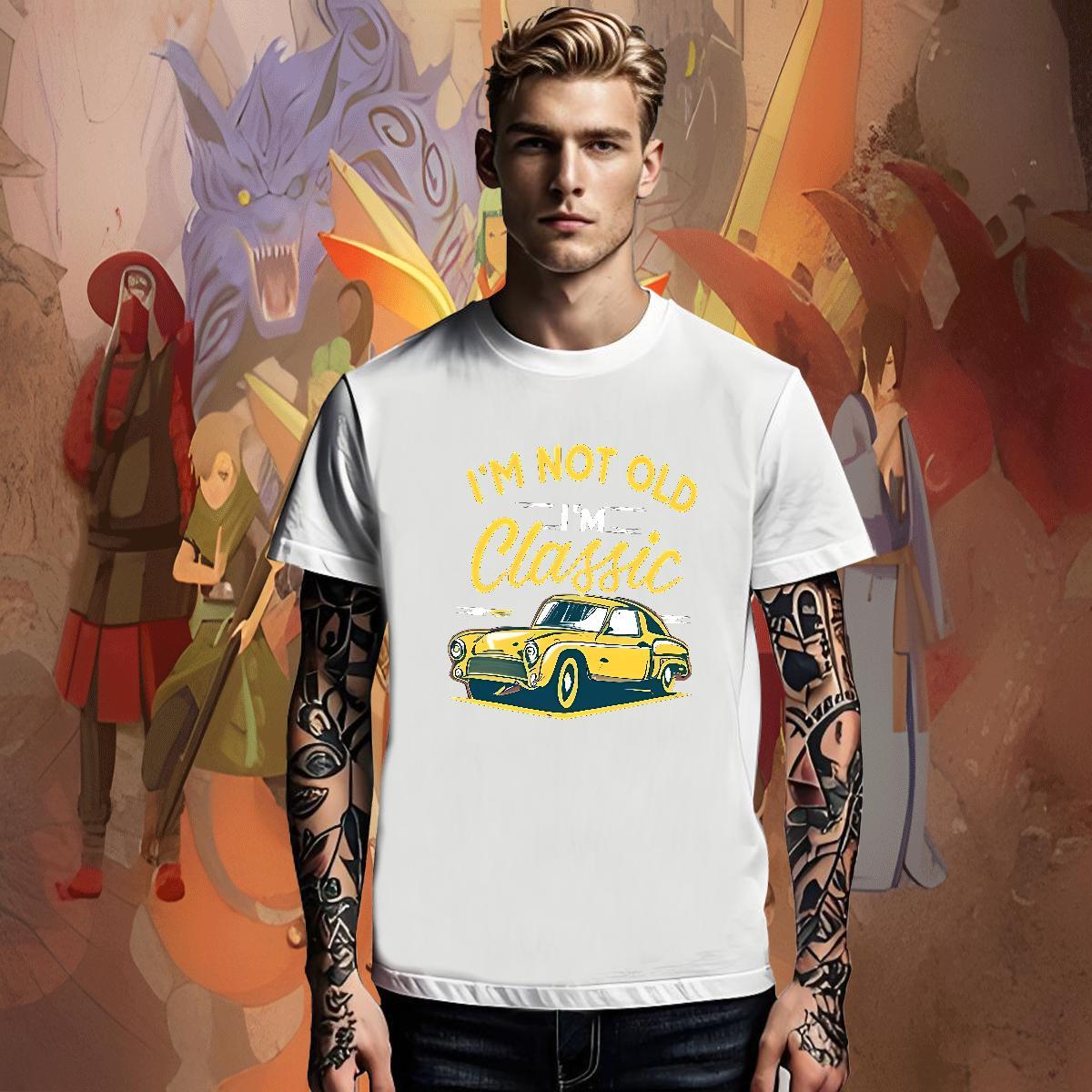 Wholesale Men Tops Tees Casual Daily Wear 100% Cotton 230g Cartoon Print O-Neck Short Sleeve car T Shirts Men 2024 New Clothes