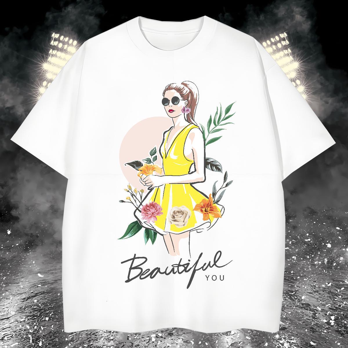 T shirt 100% Cotton 230g character Daily Outfit Breathable Crew Neck Custom Cartoon Men Tees DIY Customized Soft Tops