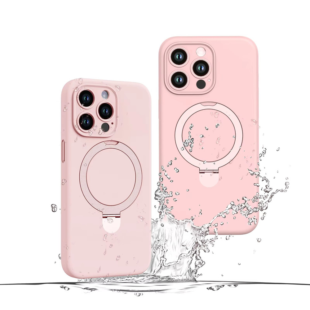 Liquid Silicone Wireless Charging MagSafe iPhone Case for iPhone 14 15 Pro Max 13Pro 15 Plus 11 12 Stand holder Cover