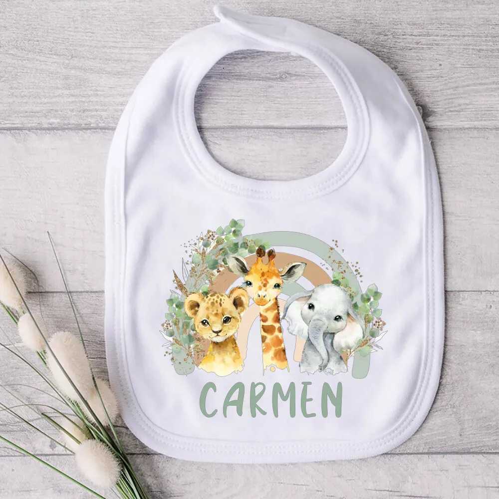 Bibs Burp Cloths Personalised Baby Bibs Custom Animal with Name Boys Girls Cotton Bib Newborn Saliva Towel newborn wild one Infant Shower GiftsL4812