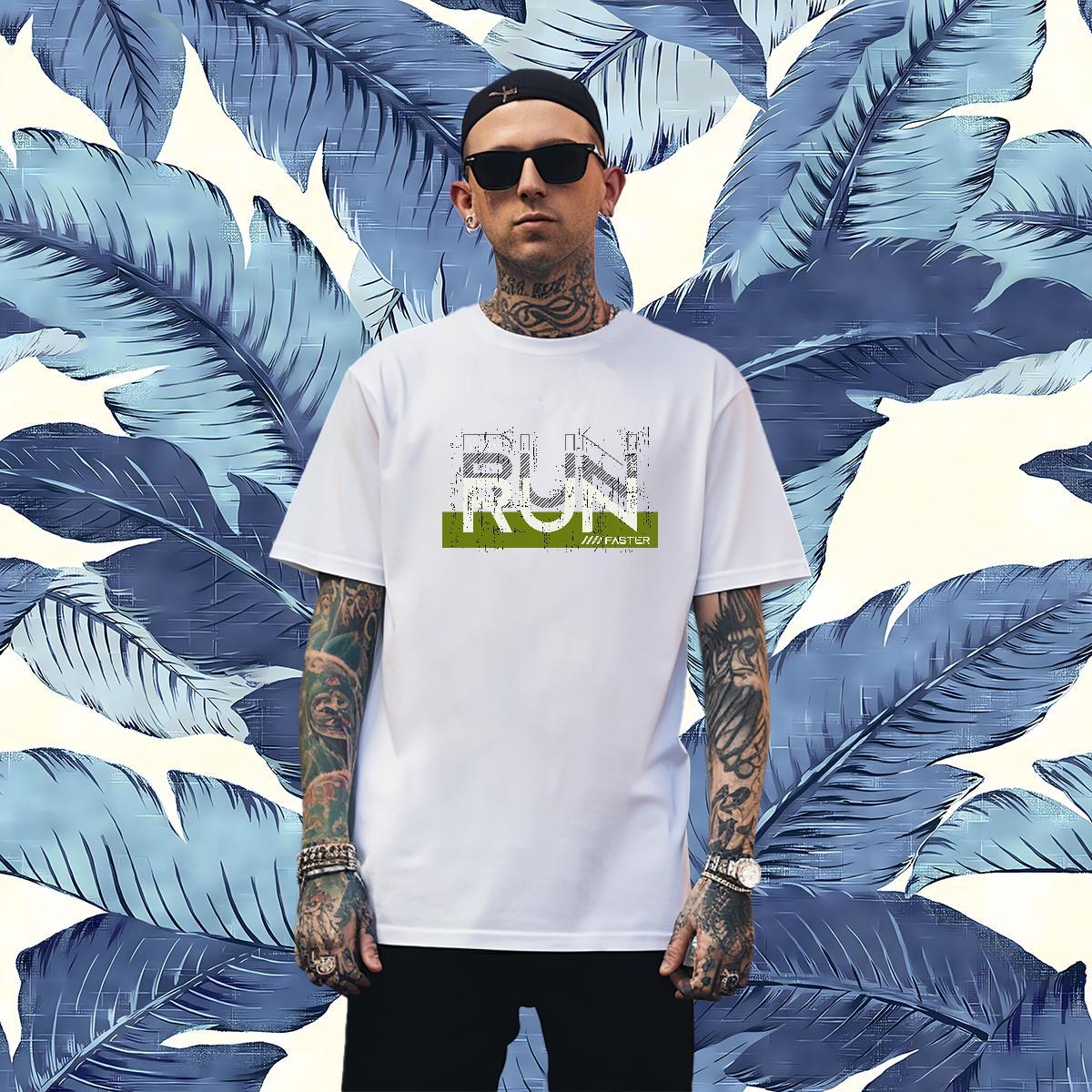 Brand letter T-Shirts Daily Wear Men Tees 230g Cotton Customized Short Sleeve O-Neck White Plus Size Top Tees