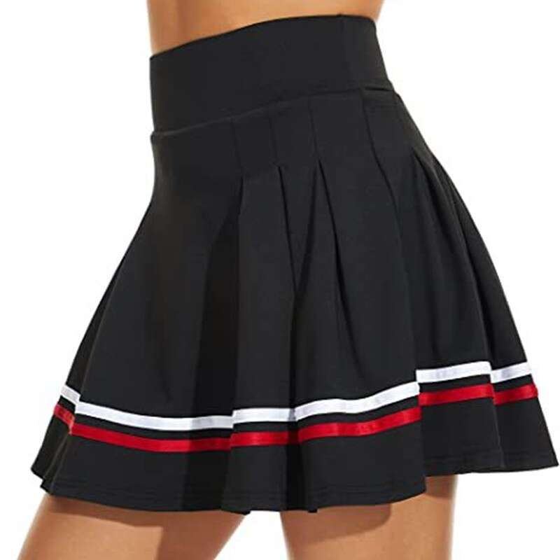 Plated Stripes Women Sports Pants High Waist Breathable Running Exercise Short Quick Dry Tennis Skirt